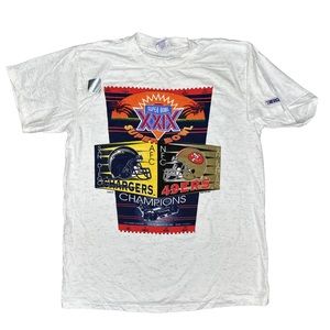Vintage NEW 1995 Super Bowl XXIX San Francisco 49ers Chargers T-Shirt Large USA